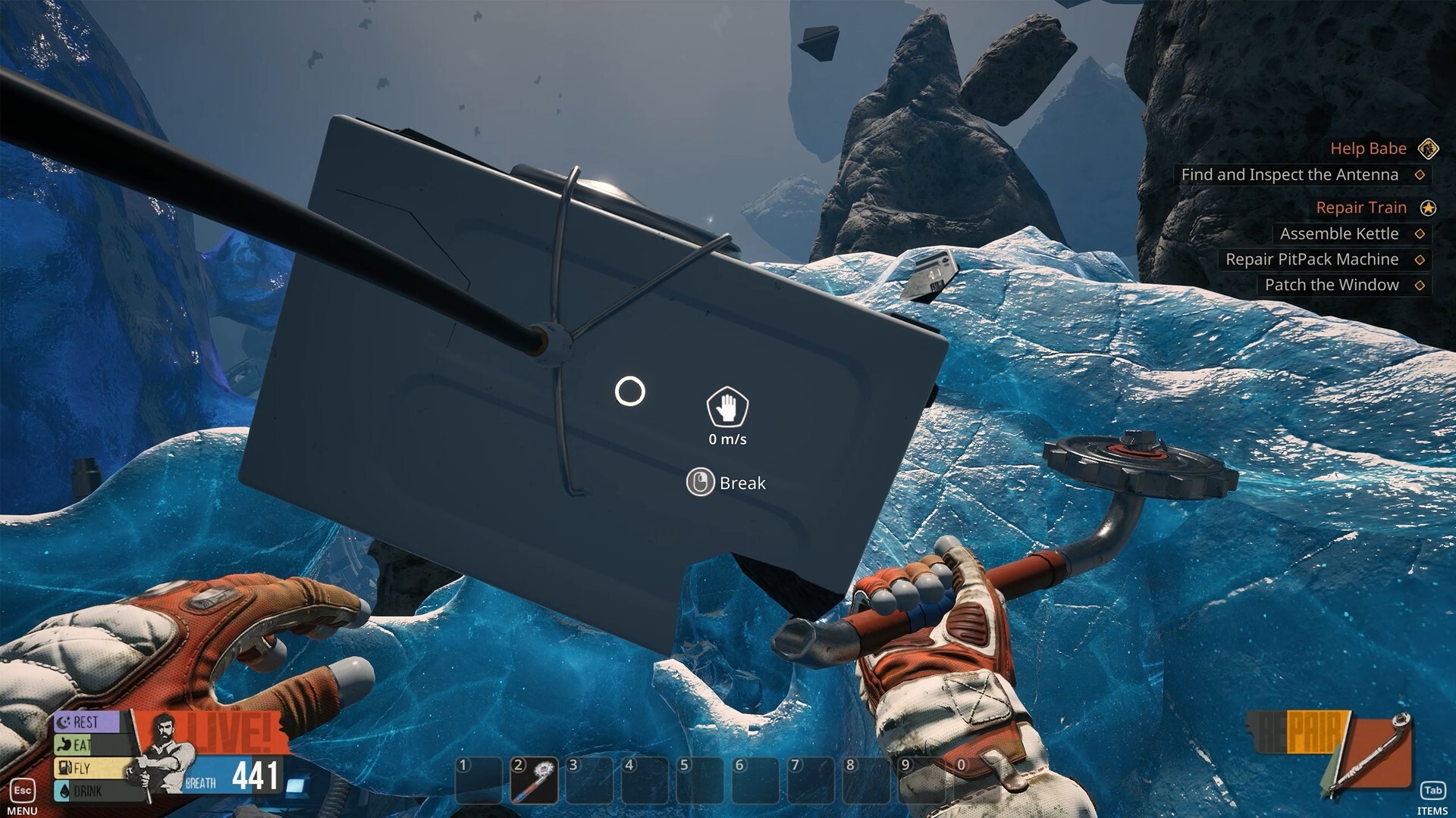 Using a crowbar on an environmental panel